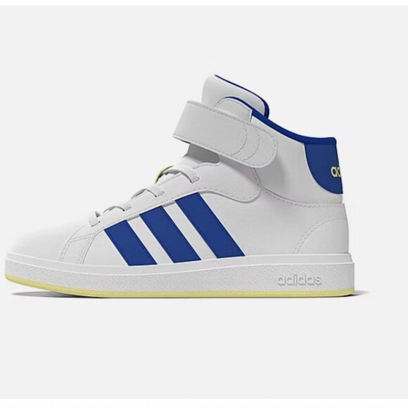 Adidas GRAND COURT blue TENNIS MID SHOES KIDS Size 8.5 womens - Picture 3 of 13
